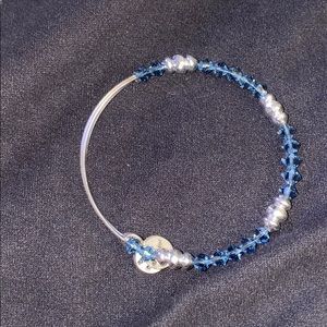 Alex and Ani blue beaded bangle